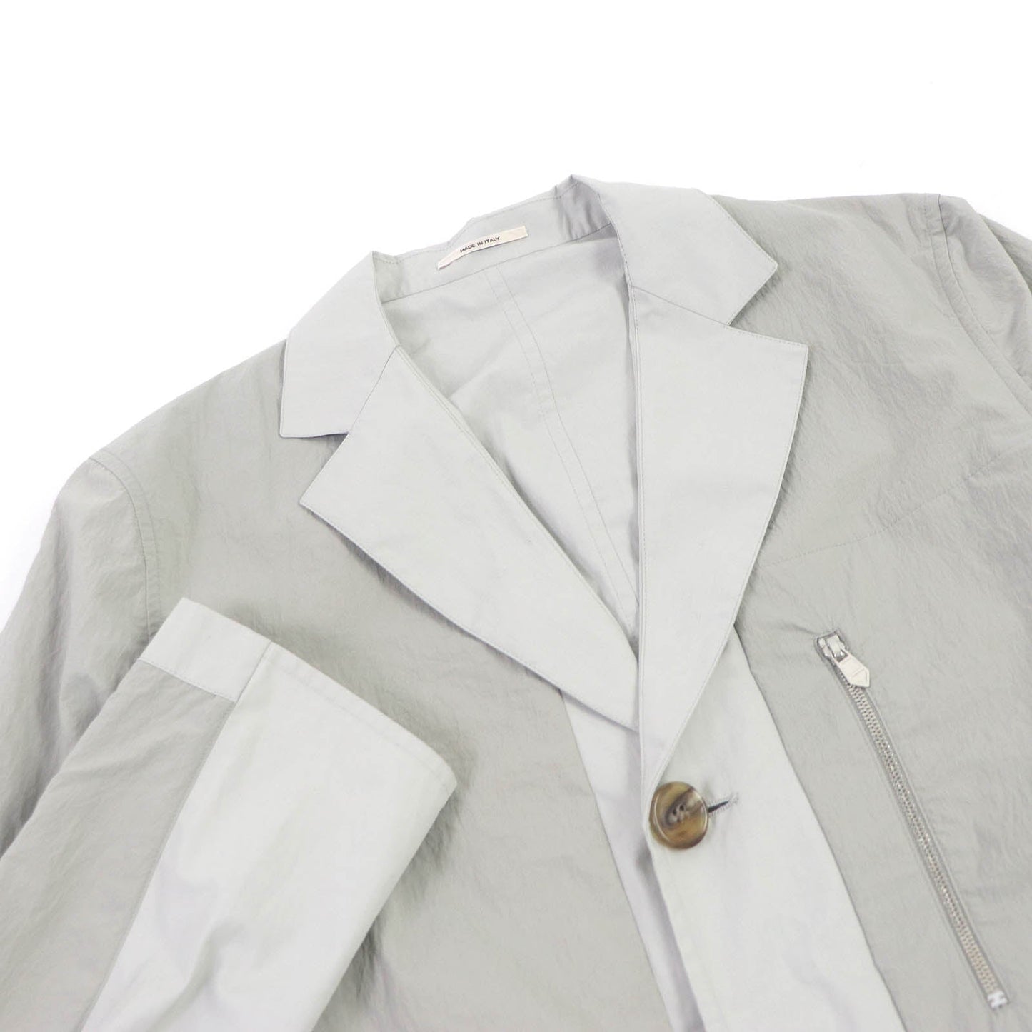 HERMES tailored jacket G19703K Main: 100% cotton, some parts: 92% nylon, some parts: 8% elastane (polyurethane) gray mens 48  d