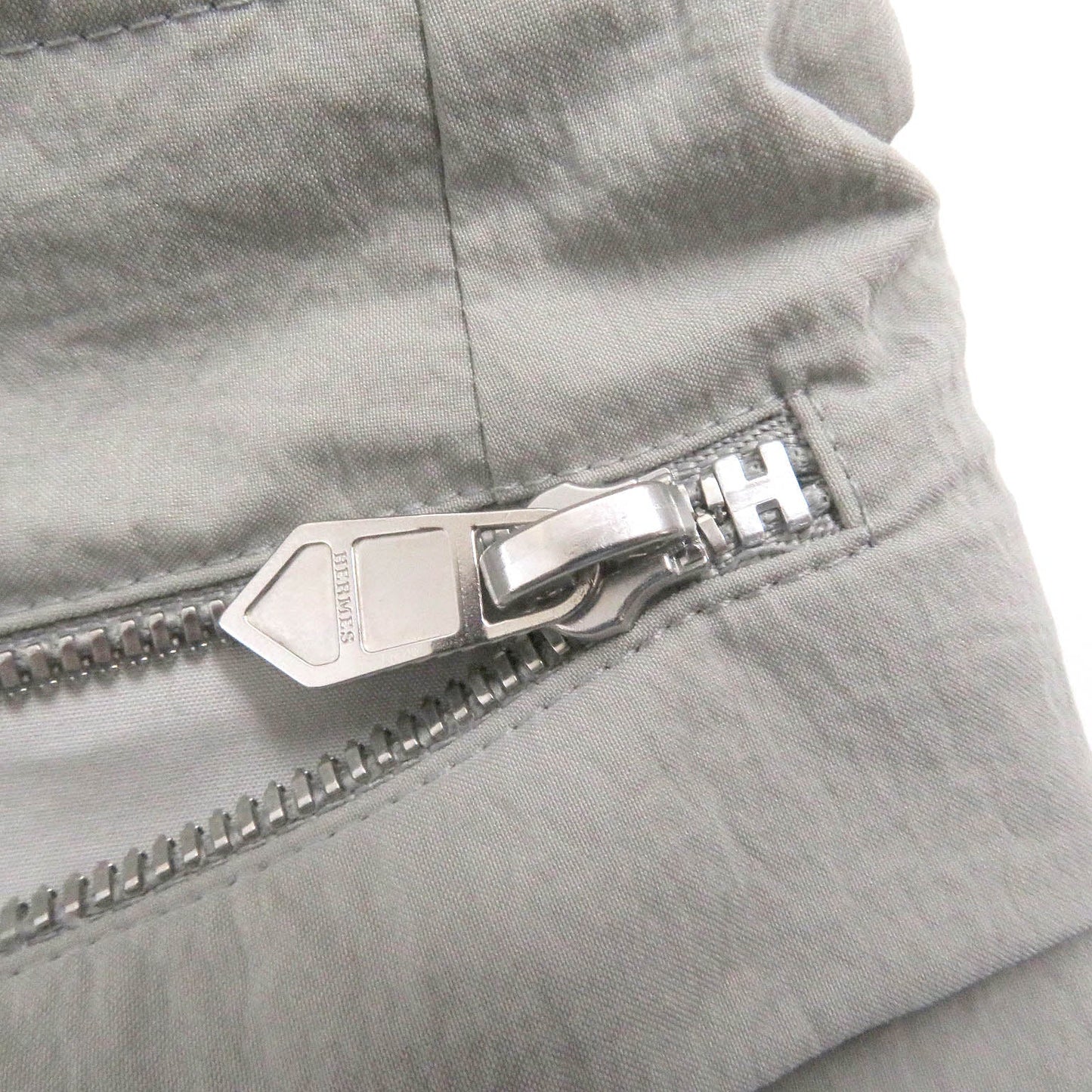HERMES tailored jacket G19703K Main: 100% cotton, some parts: 92% nylon, some parts: 8% elastane (polyurethane) gray mens 48  d