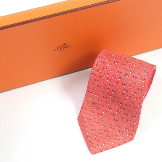 HERMES tie silk Red