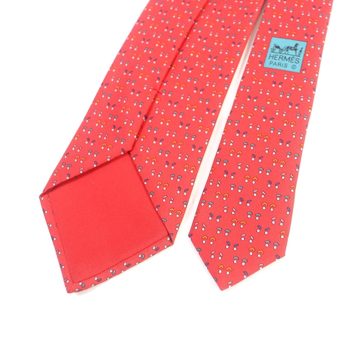 HERMES tie silk Red