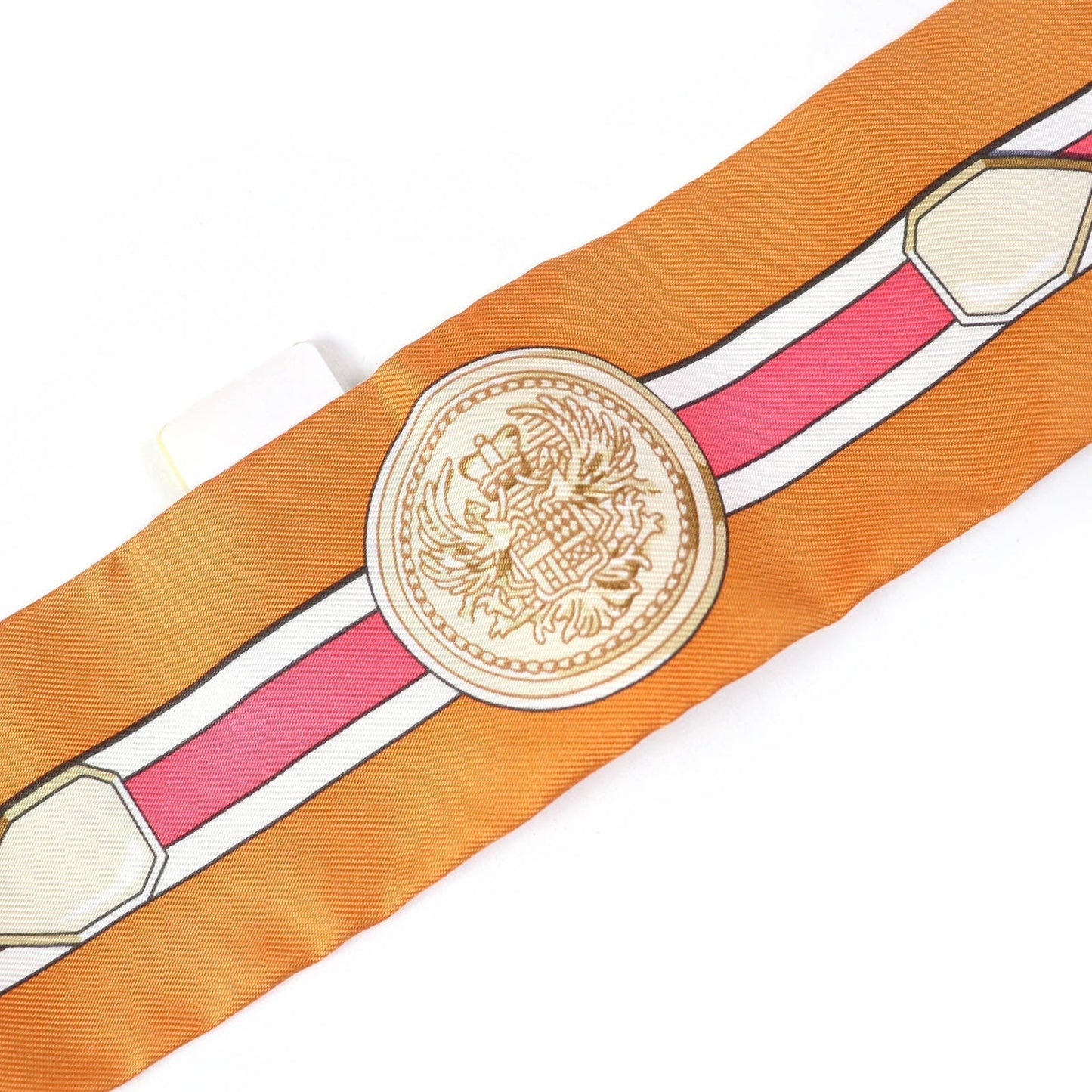 HERMES Stall 063778S 21 silk Orange Twilly Grand Tralala Grand Tralala