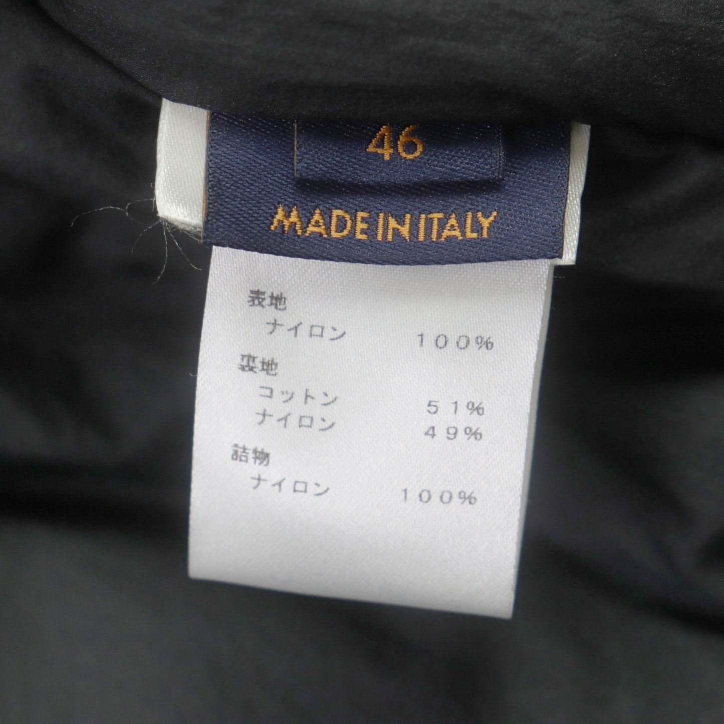 LOUIS VUITTON Blouson 1A63FQ Outer: 100% nylon, Lining: 51% cotton, Lining: 49% nylon, Filling: 100% nylon Black blue mens 46  d