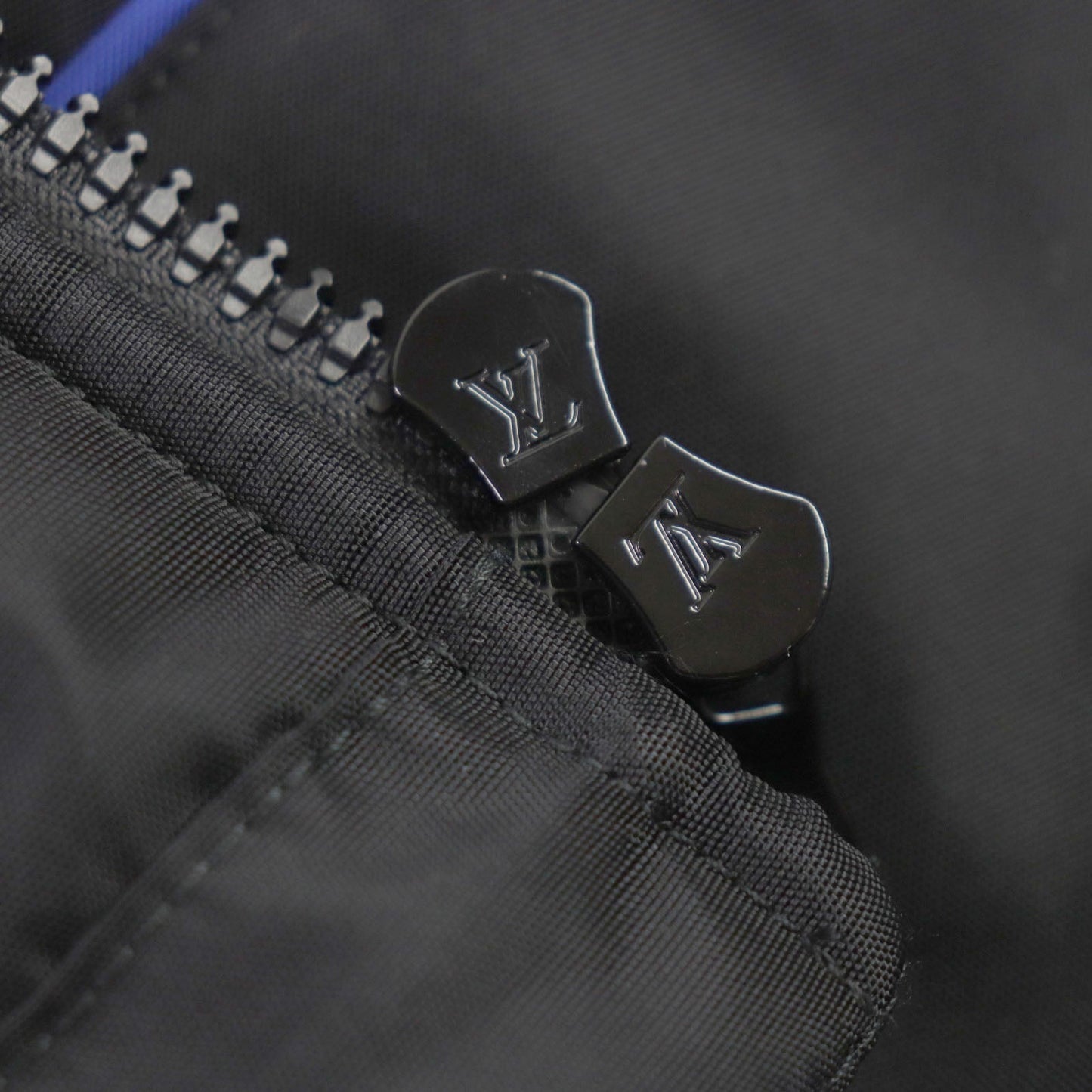 LOUIS VUITTON Blouson 1A63FQ Outer: 100% nylon, Lining: 51% cotton, Lining: 49% nylon, Filling: 100% nylon Black blue mens 46  d