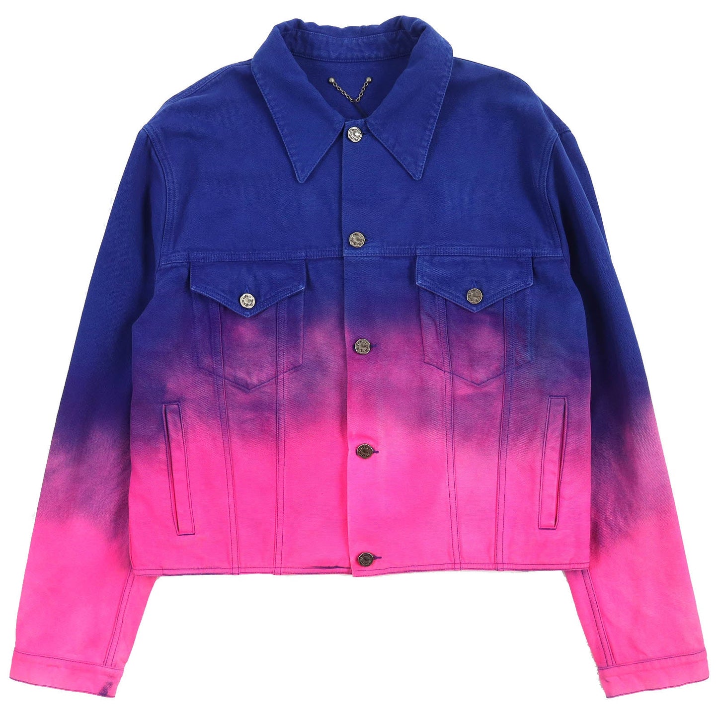 LOUIS VUITTON Denim Jacket HMA83W Outer: 100% cotton, Lining: 100% cotton, Leather part: Cowhide Blue pink Amen Break Cropped Gradient Denim Jacket Amen Break Gradient Denim Cropped Jacket mens 52  d