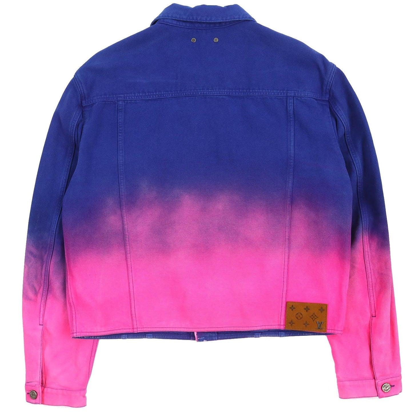 LOUIS VUITTON Denim Jacket HMA83W Outer: 100% cotton, Lining: 100% cotton, Leather part: Cowhide Blue pink Amen Break Cropped Gradient Denim Jacket Amen Break Gradient Denim Cropped Jacket mens 52  d
