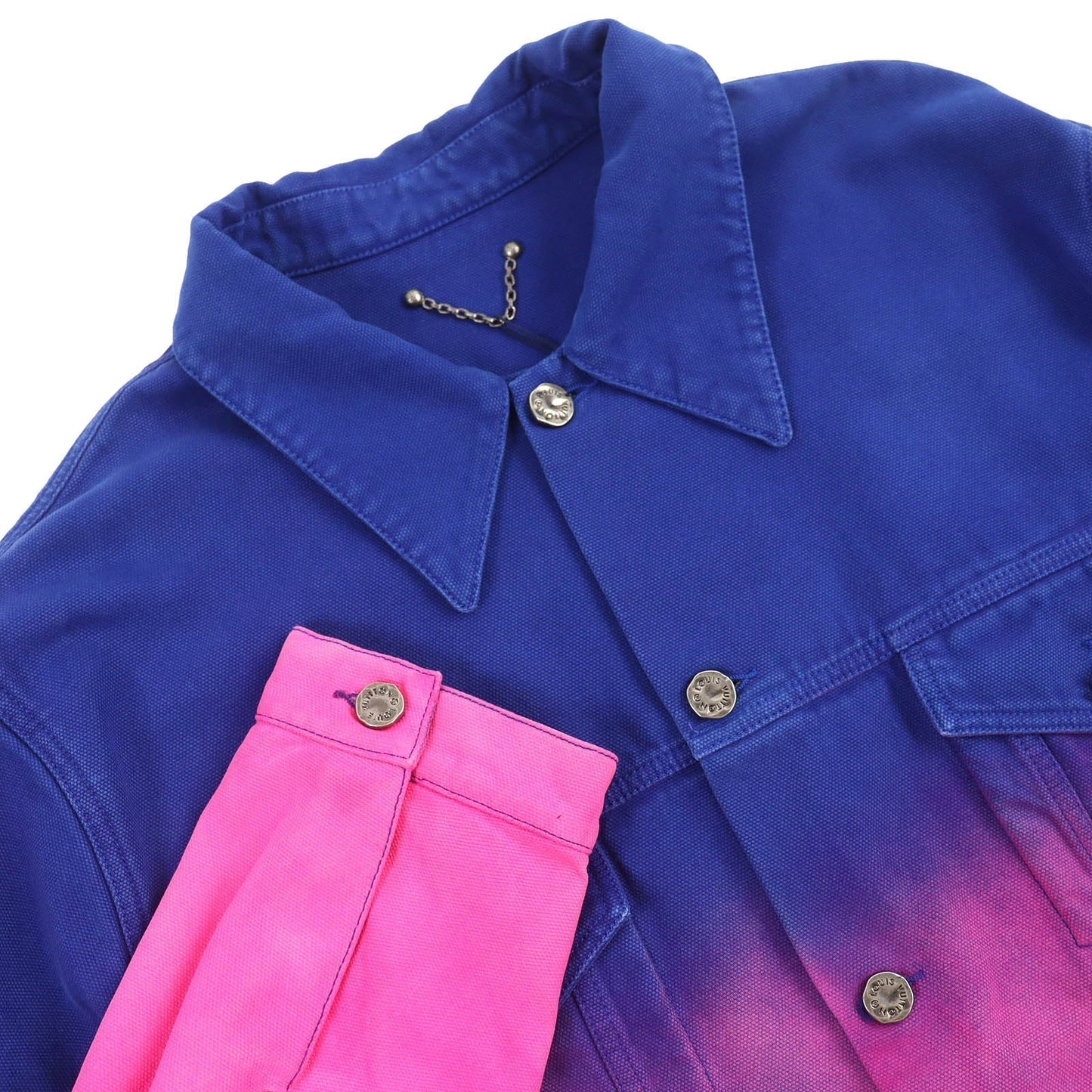 LOUIS VUITTON Denim Jacket HMA83W Outer: 100% cotton, Lining: 100% cotton, Leather part: Cowhide Blue pink Amen Break Cropped Gradient Denim Jacket Amen Break Gradient Denim Cropped Jacket mens 52  d