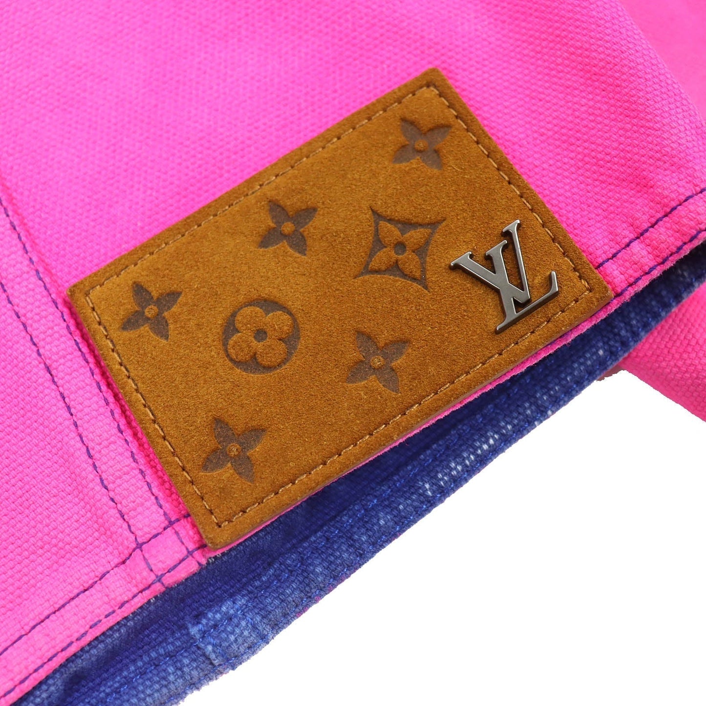 LOUIS VUITTON Denim Jacket HMA83W Outer: 100% cotton, Lining: 100% cotton, Leather part: Cowhide Blue pink Amen Break Cropped Gradient Denim Jacket Amen Break Gradient Denim Cropped Jacket mens 52  d