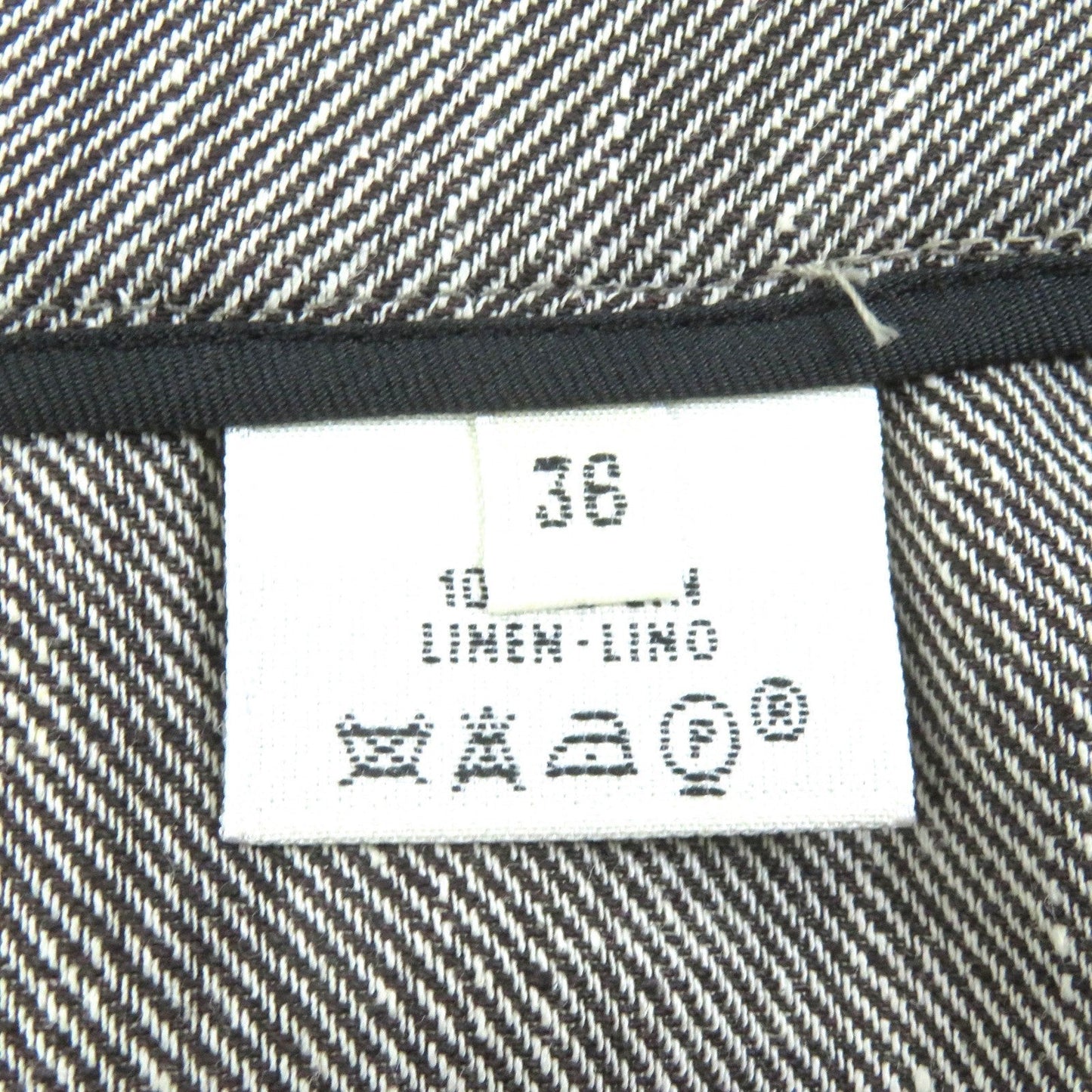 HERMES Tight Skirt linen Brown type 36