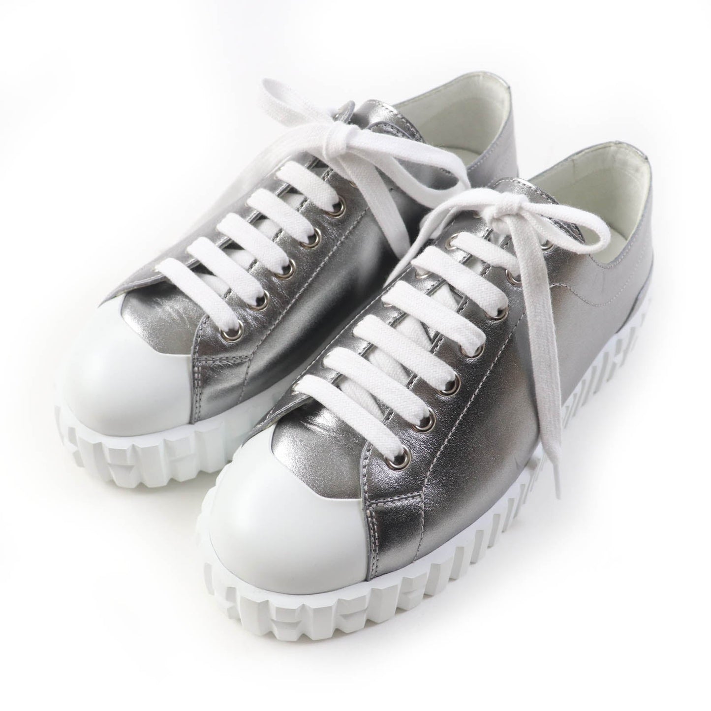 HERMES sneakers Main: Leather Silver Cross Women 35  d