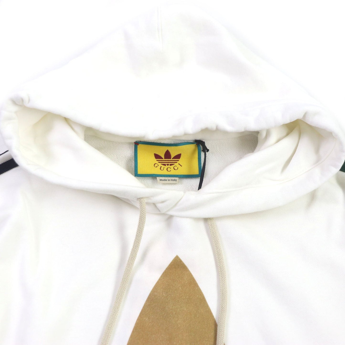 GUCCI Hoodie 722967 Main: 100% cotton, Trimming: 97% cotton, 3% polyurethane Partial   1: 58% cotton, 42% rayon Partial   2: 65% rayon, 35% cotton white mens S