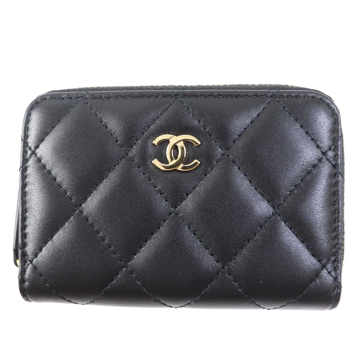 CHANEL Coin case AP0216 NXCG9N2 Lamb leather black Matrasse Classic zip coin purse