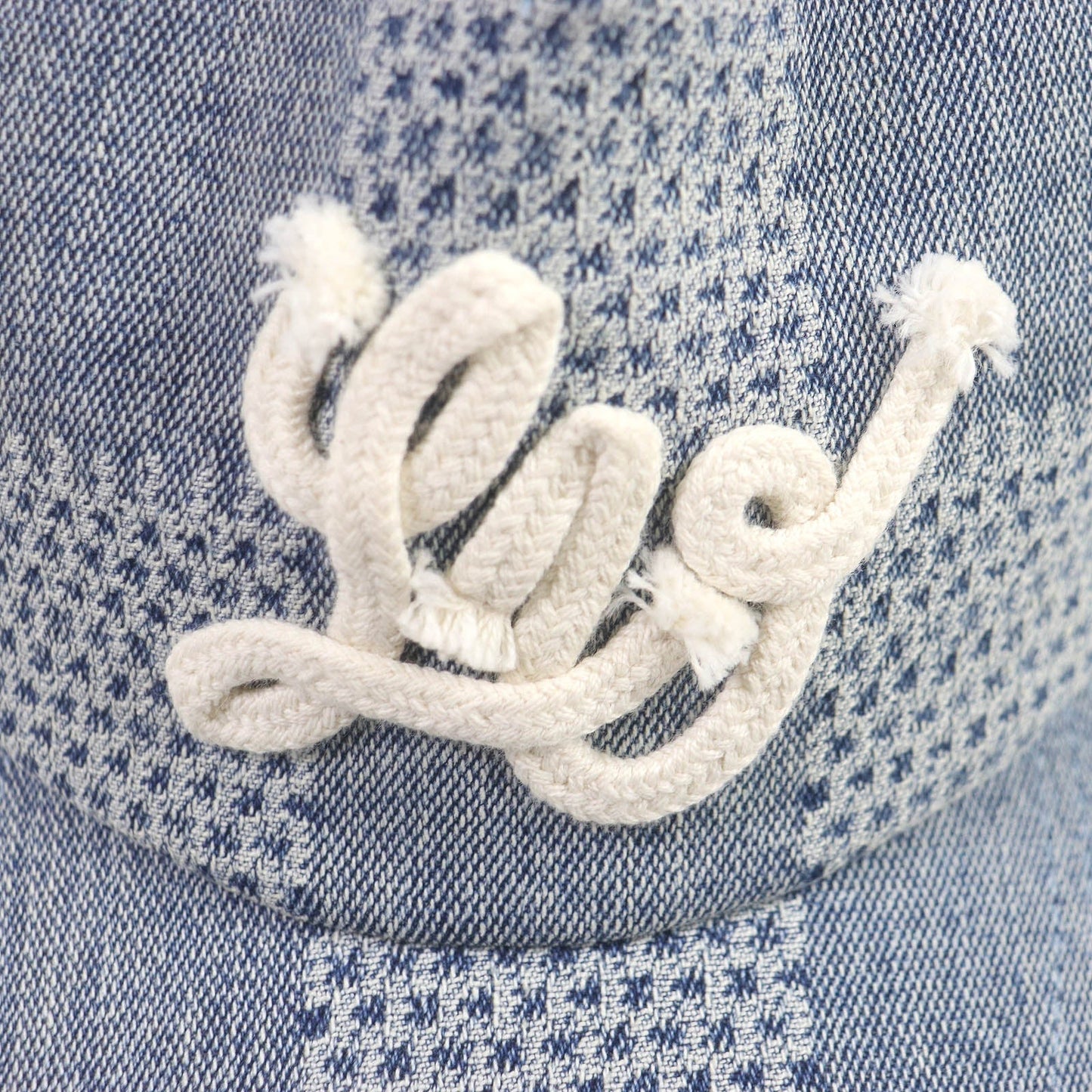 LOUIS VUITTON cap M7534L Outer: 91% cotton, Outer: 8% polyester, Outer: 1% polyurethane, Lining: 54% cotton, Lining: 46% rayon, Trim: 100% cotton Indigo blue Cap Damier Denim 3D mens  d