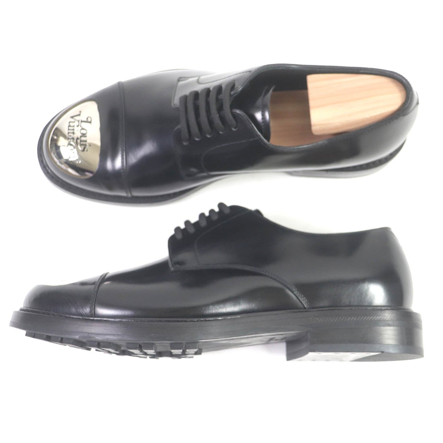 LOUIS VUITTON Dress shoes Main: Leather black Voltaire Line Richelieu mens 6  d