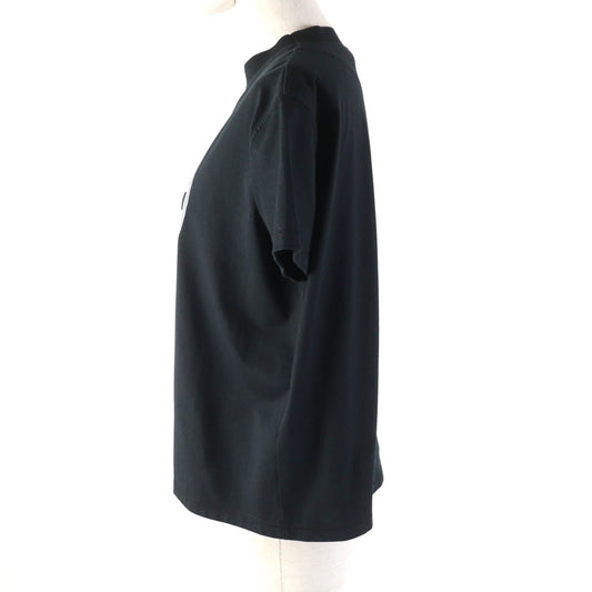 HERMES Short sleeve T-shirt 2H4604DU cotton black PROMENADE MATIN Morning walk 34