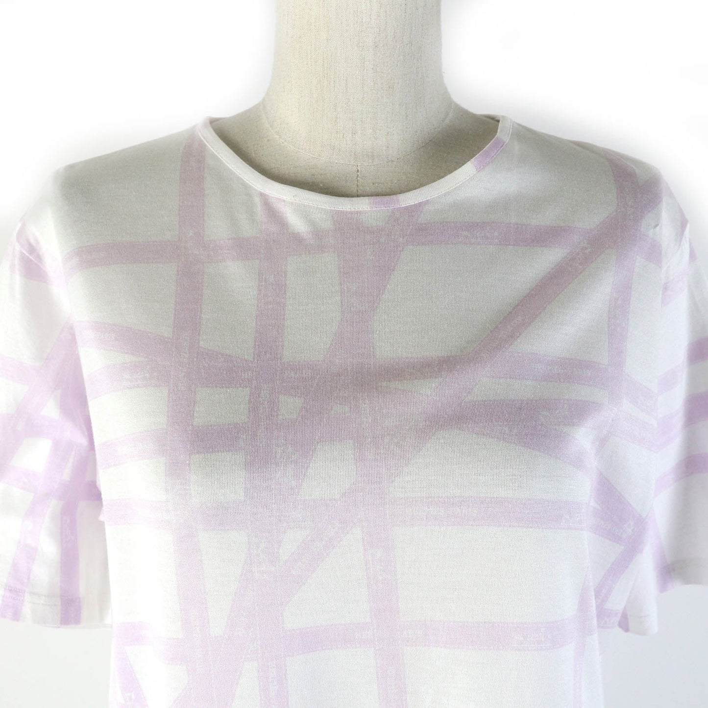 HERMES Short sleeve T-shirt Main: 100% cotton White purple Beaulieu Women L  d