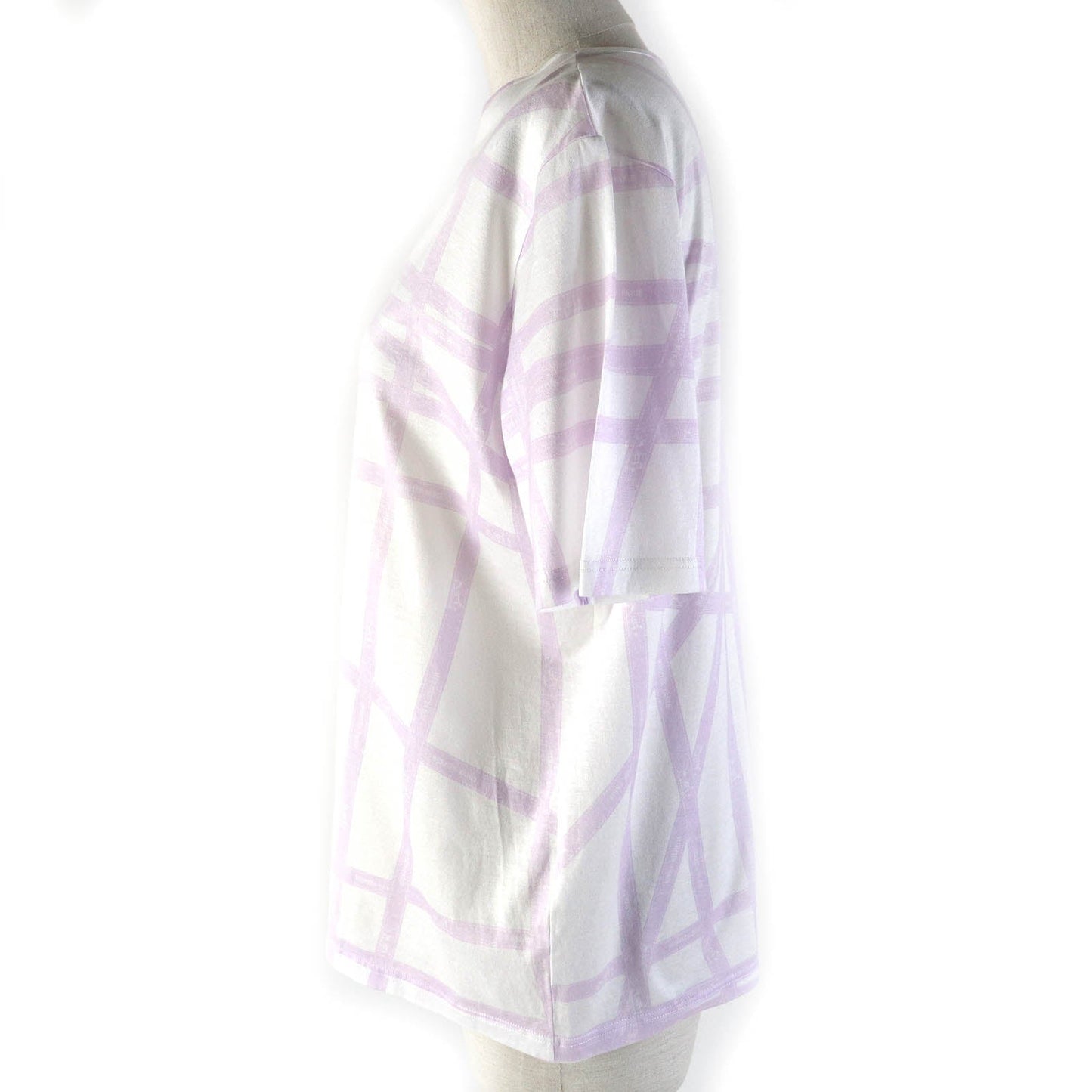 HERMES Short sleeve T-shirt Main: 100% cotton White purple Beaulieu Women L  d