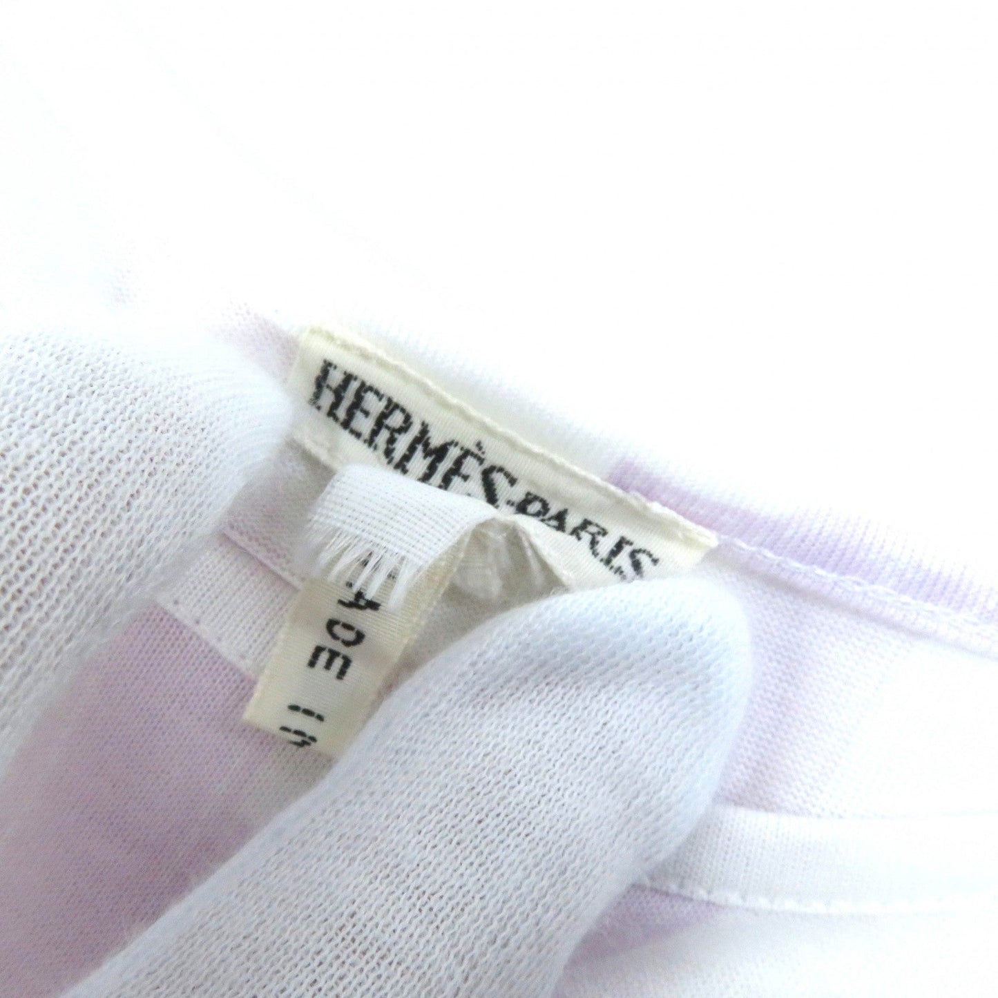 HERMES Short sleeve T-shirt Main: 100% cotton White purple Beaulieu Women L  d