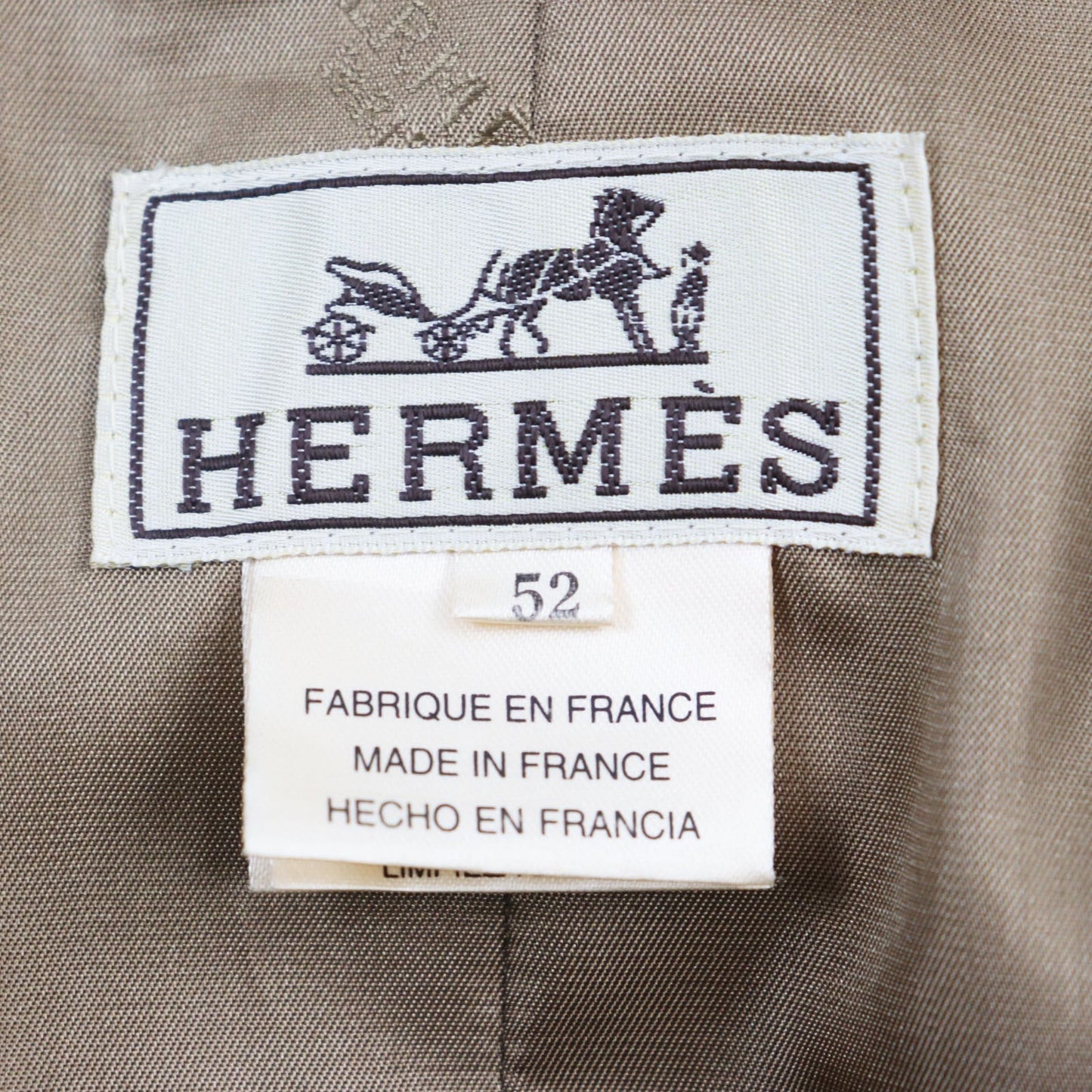 HERMES Stainless collar coat Outer: 100% wool, Lining: 100% acetate Brown type iridescent mens 52  d