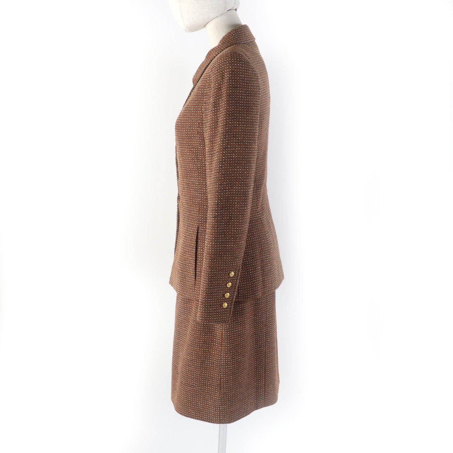 CHANEL setup P08097 96A Outer: 75% wool, Outer: 25% nylon, Lining: 95% silk, Lining: 5% polyurethane Brown type Women 38