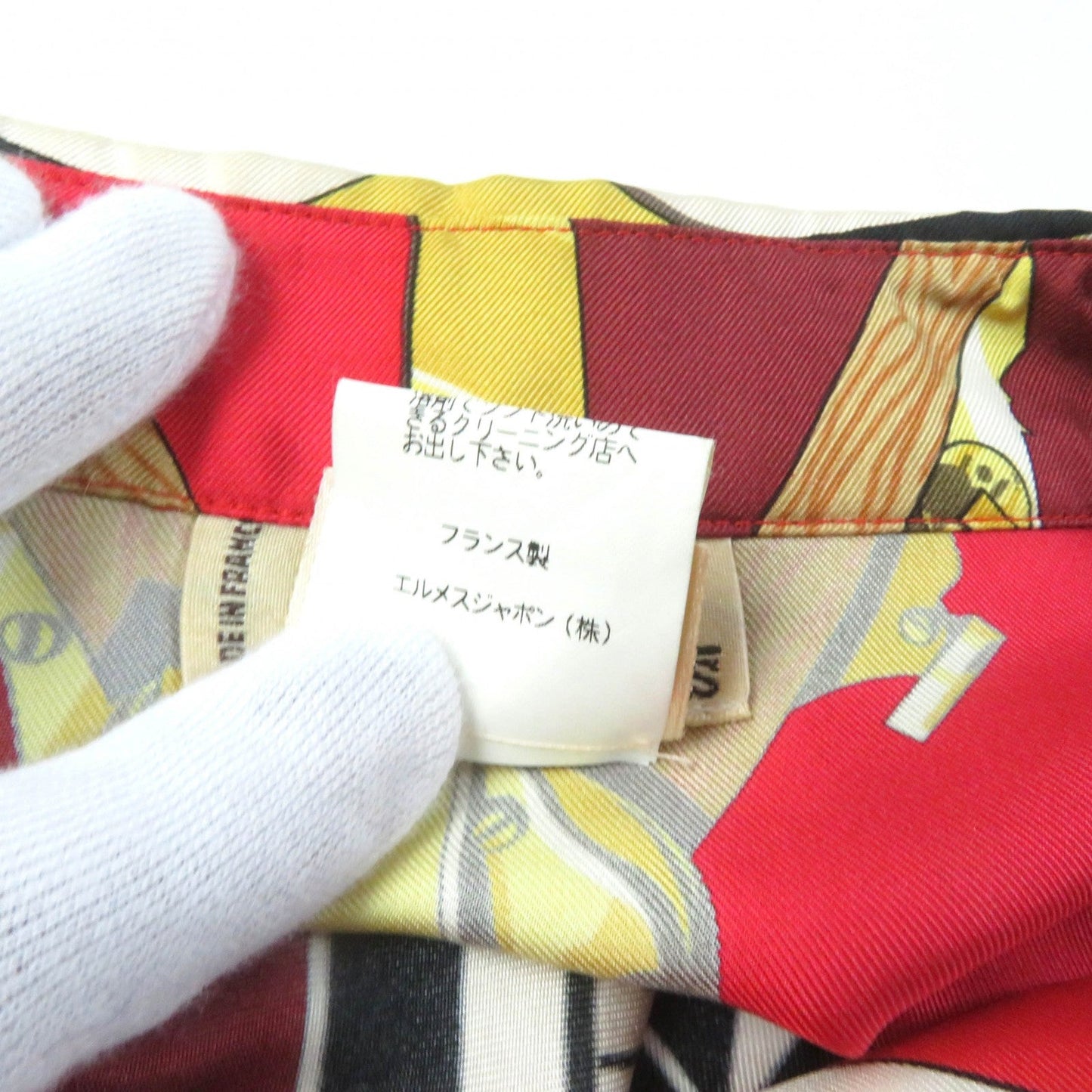 HERMES Short sleeve shirt Main: 100% silk Multi Women 38  d