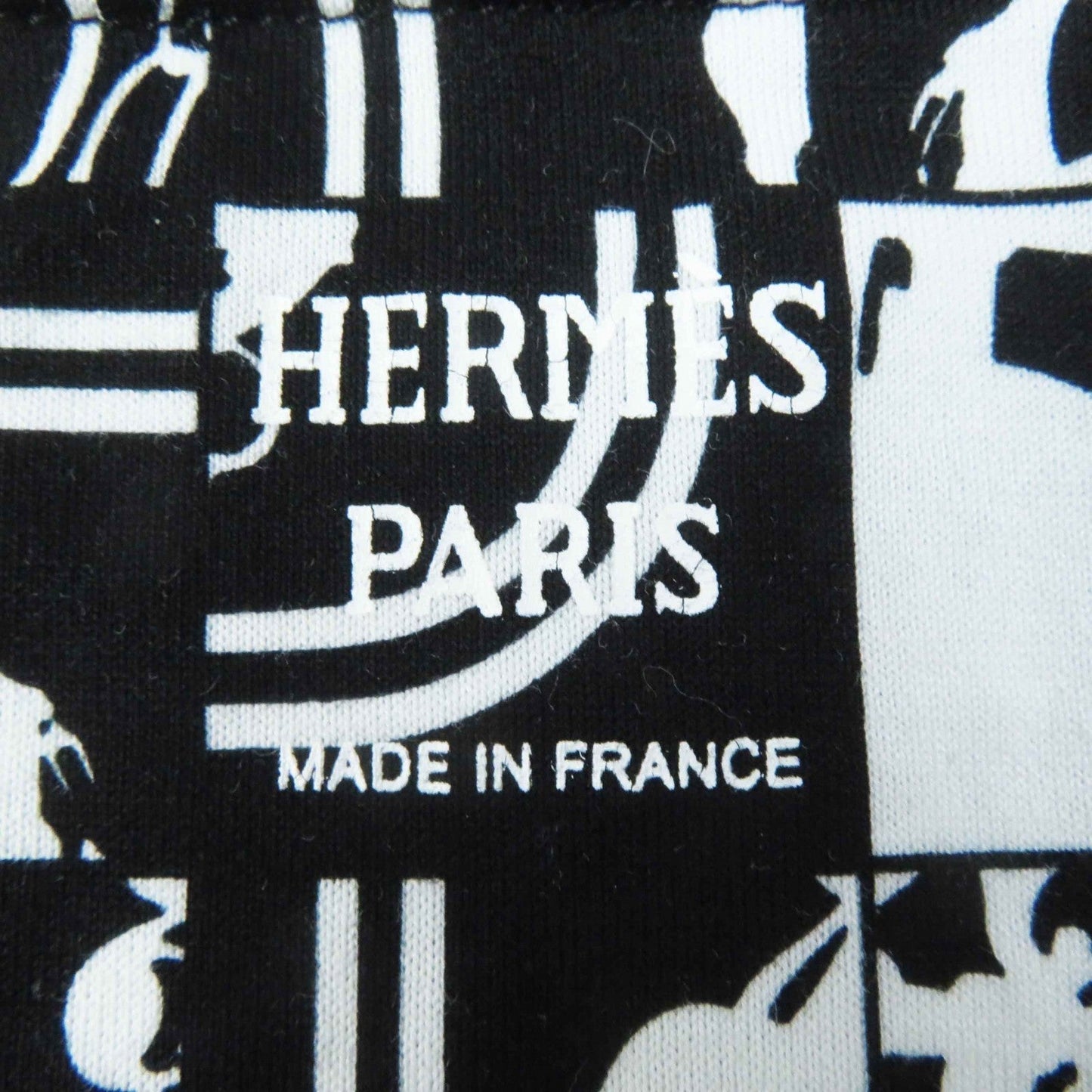 HERMES Short sleeve T-shirt cotton Black White BRIDES DE GALA en Desordre Ceremonial bridles 34