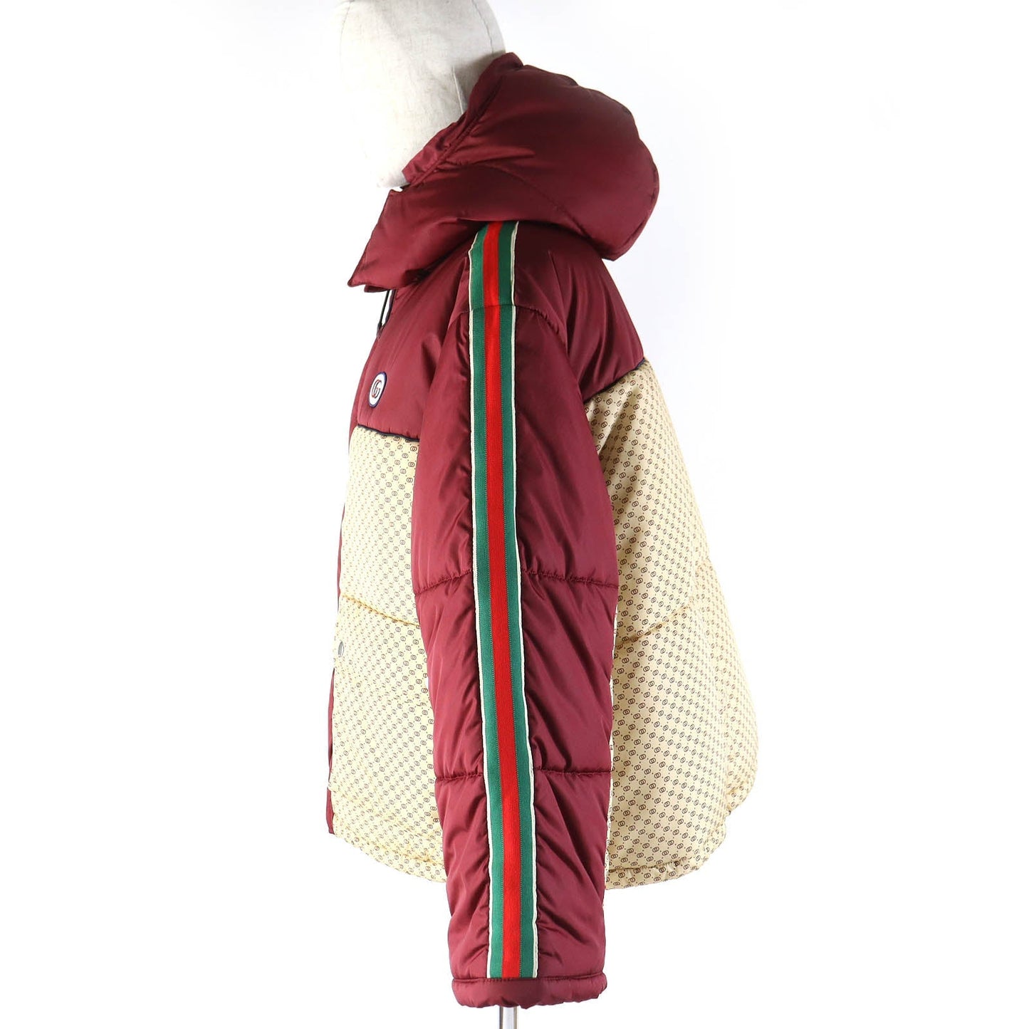 GUCCI Jacket 663279 Main: 100% nylon, Filling: 100% polyester, Part: 100% polyester, Lining: 100% nylon Bordeaux Beige type PARACHUTE NYLON PADDED GG Women 38