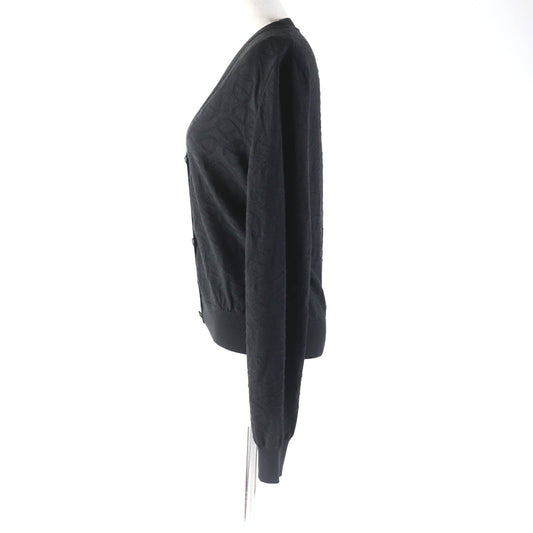 HERMES cardigan 4E2730DC silk black NAOUSS 38