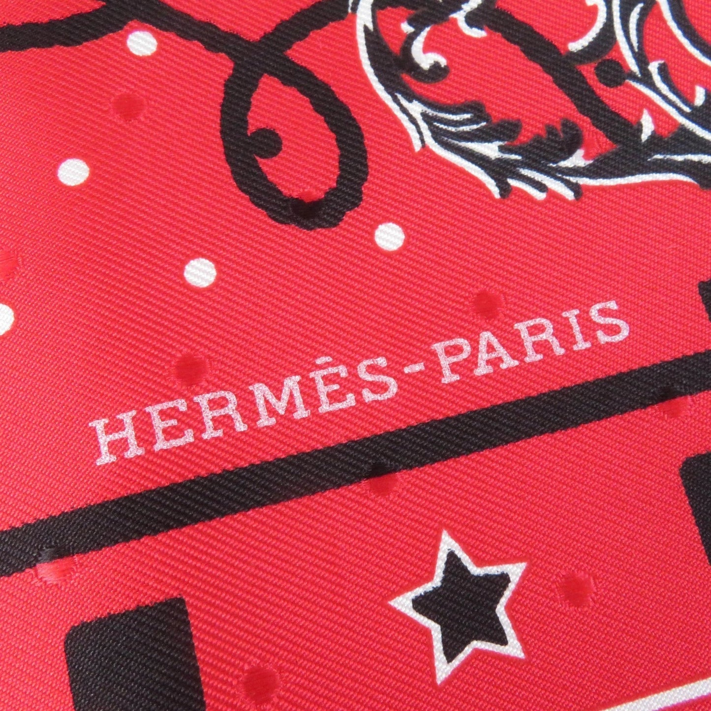 HERMES scarf silk Rouge Noir Blanc Carre55 LES CLES Les Clés Key
