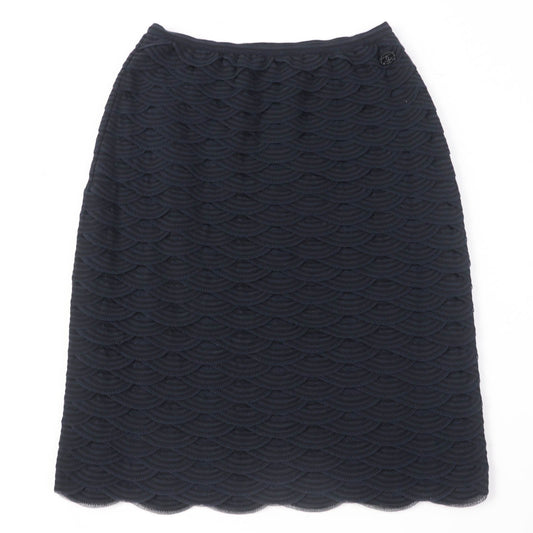 CHANEL Tight Skirt P41318K03035 Main: 43% rayon, 41% cotton, 16% nylon Black navy Women 38