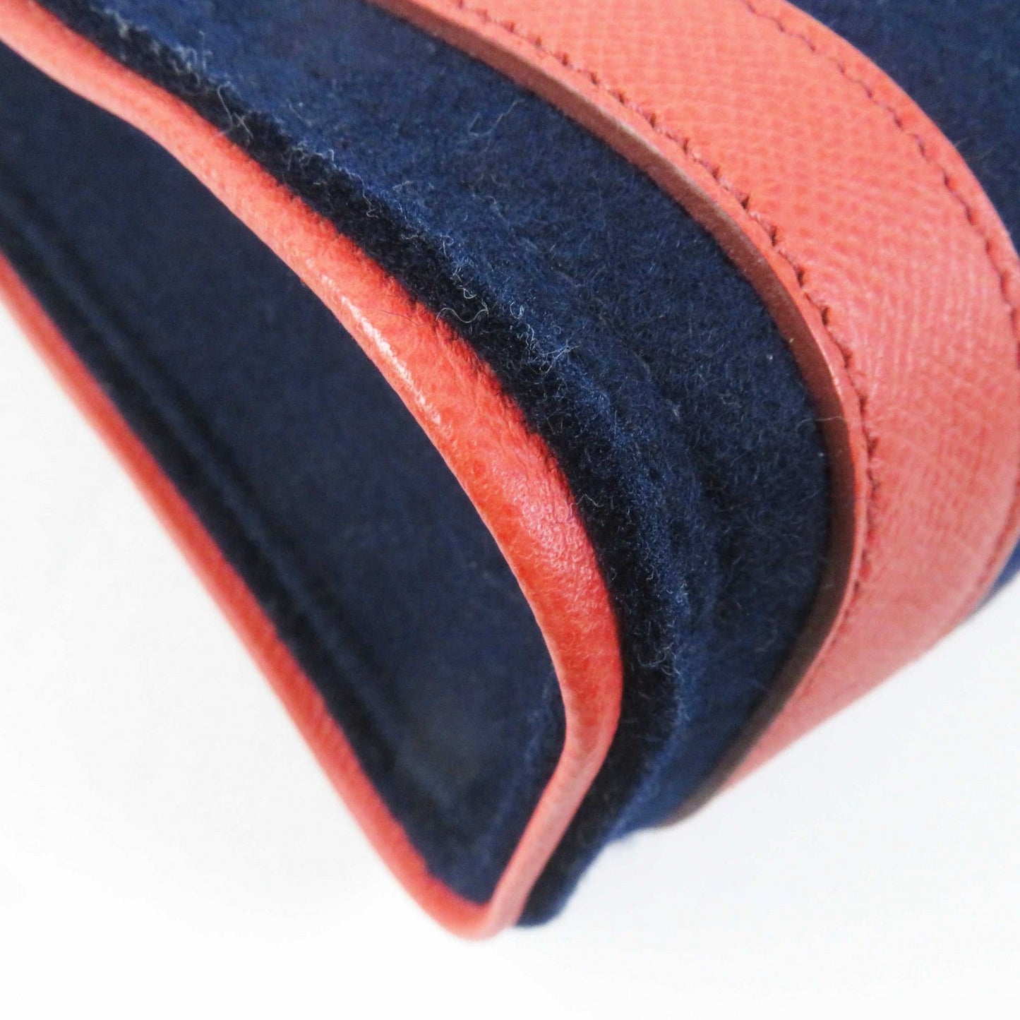 HERMES Tote Bag Main: Epsom, felt Coral Pink Navy Petit h Women  d