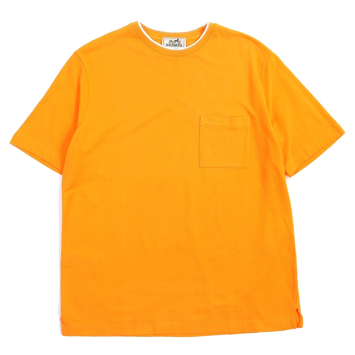 HERMES Short sleeve T-shirt cotton Orange M