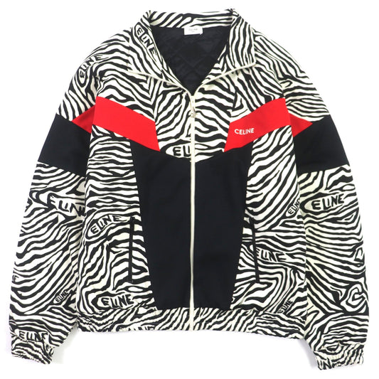 CELINE Track jacket 2Y880426S Outer: 100% polyester, Lining: 100% rayon, Filling: 100% polyester Black White mens L