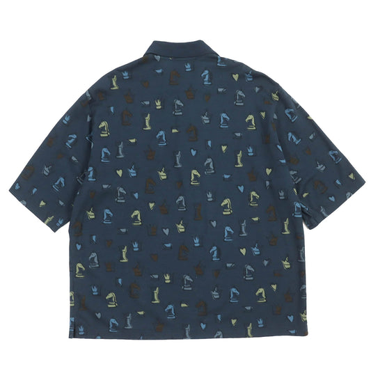 HERMES Short sleeve polo shirt cotton Navy multi-color L