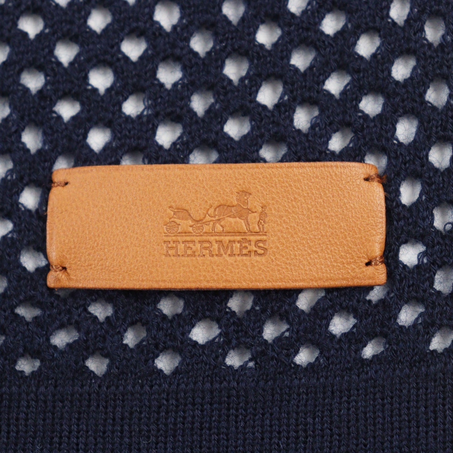 HERMES Stall cashmere Navy Maille fillet