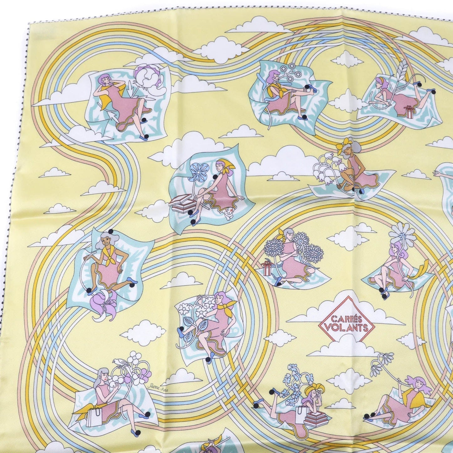 HERMES scarf silk Multi Carre70 Carres Volants Flying Carre
