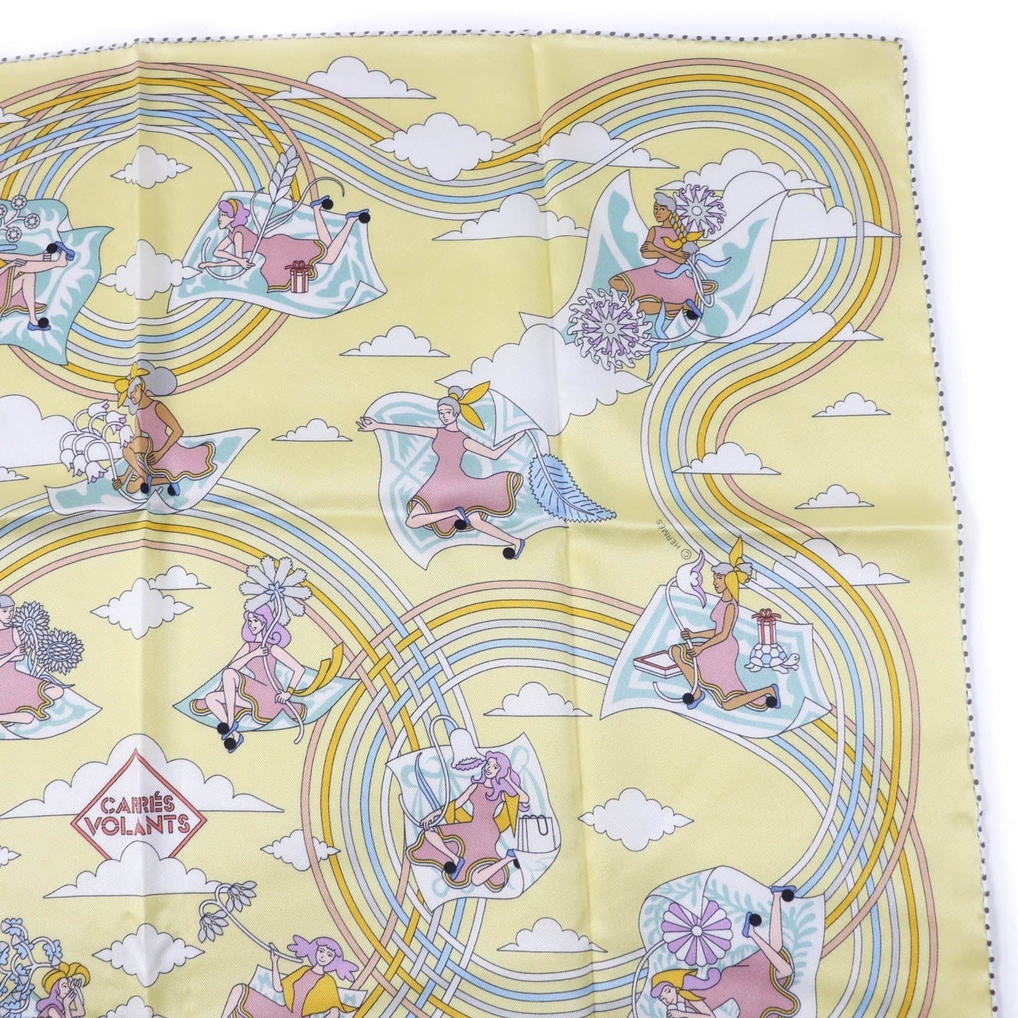 HERMES scarf silk Multi Carre70 Carres Volants Flying Carre