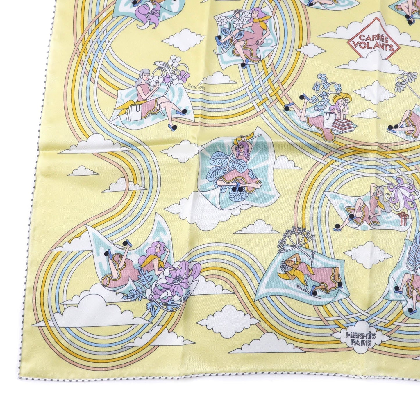 HERMES scarf silk Multi Carre70 Carres Volants Flying Carre