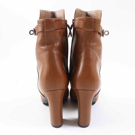 HERMES short boots leather Brown JOUE  38.5