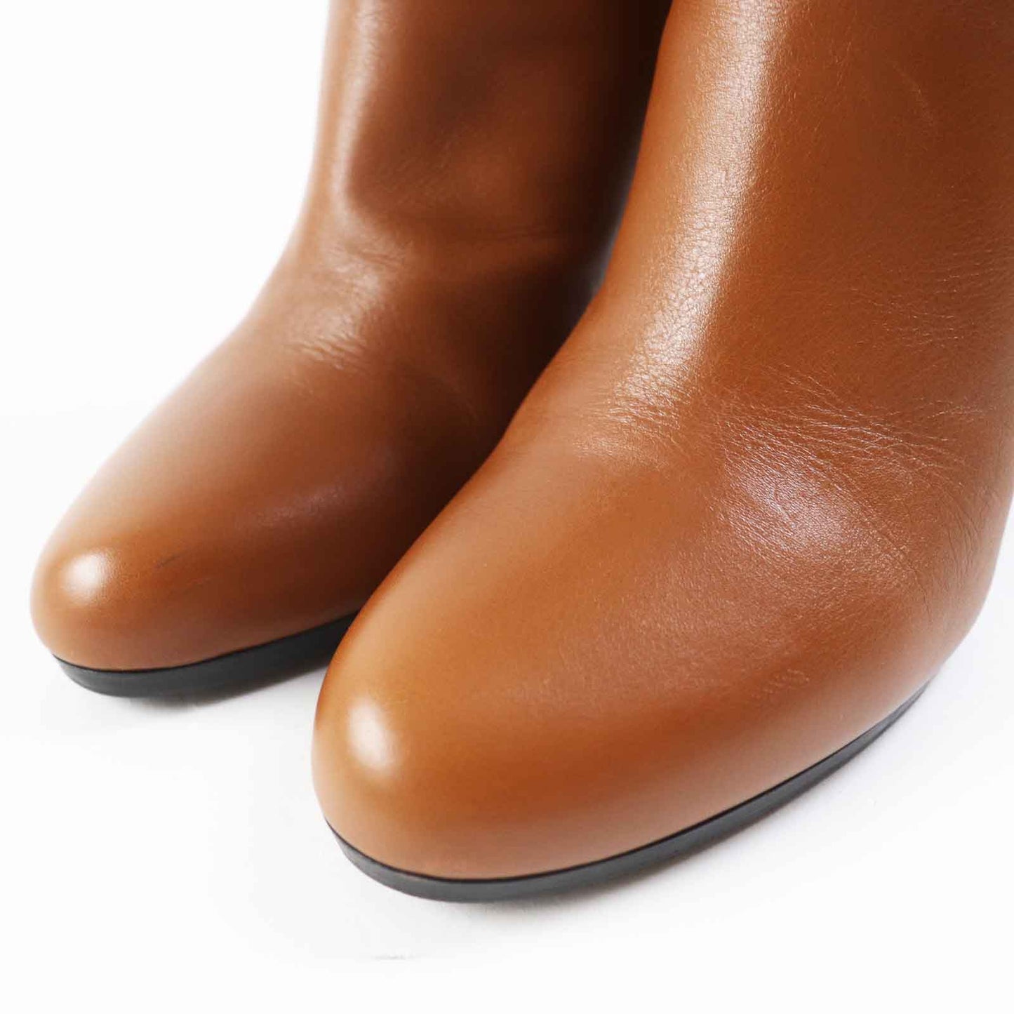 HERMES short boots leather Brown JOUE  38.5