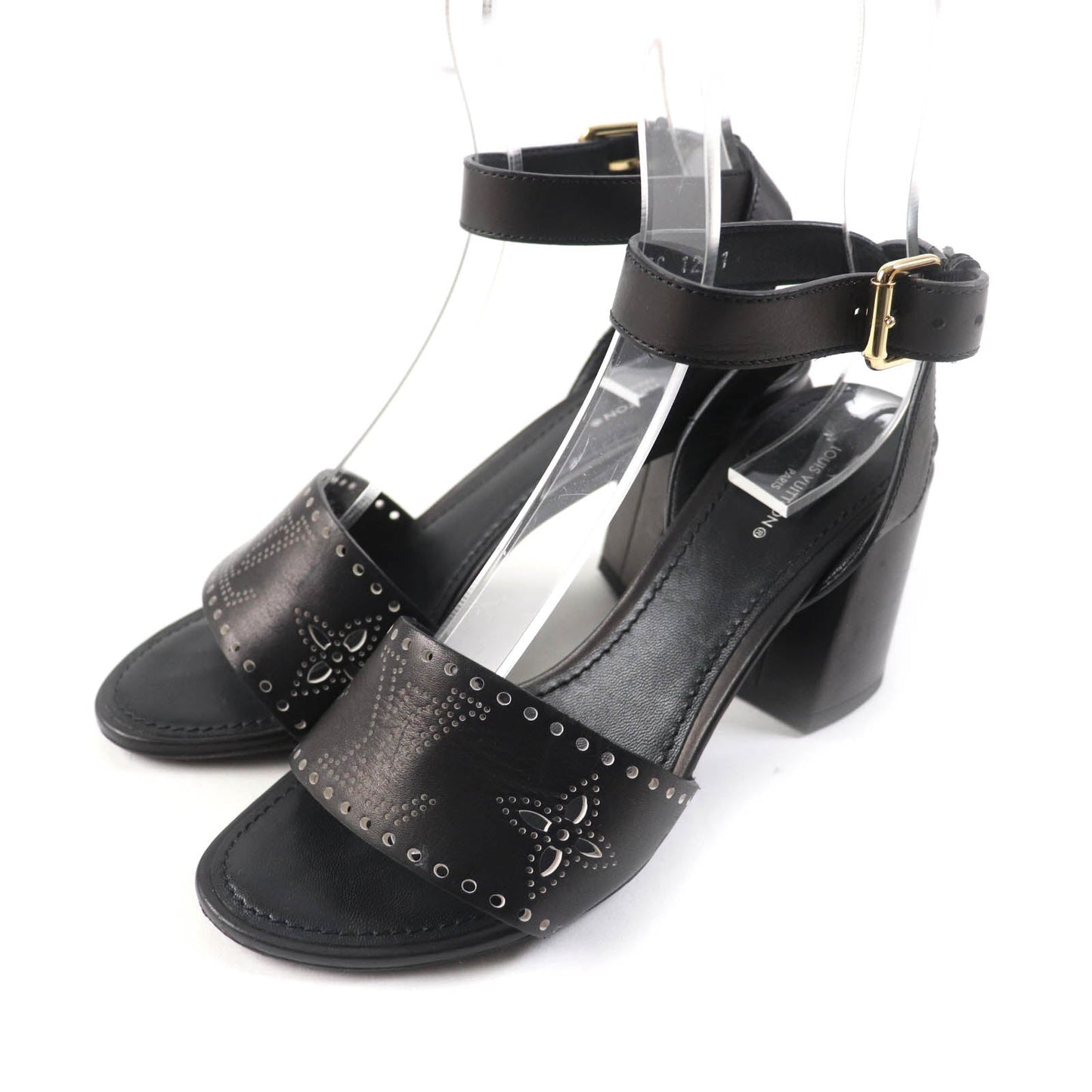 LOUIS VUITTON Sandals Main: Leather black horizon line Monogram Mahina Women 37