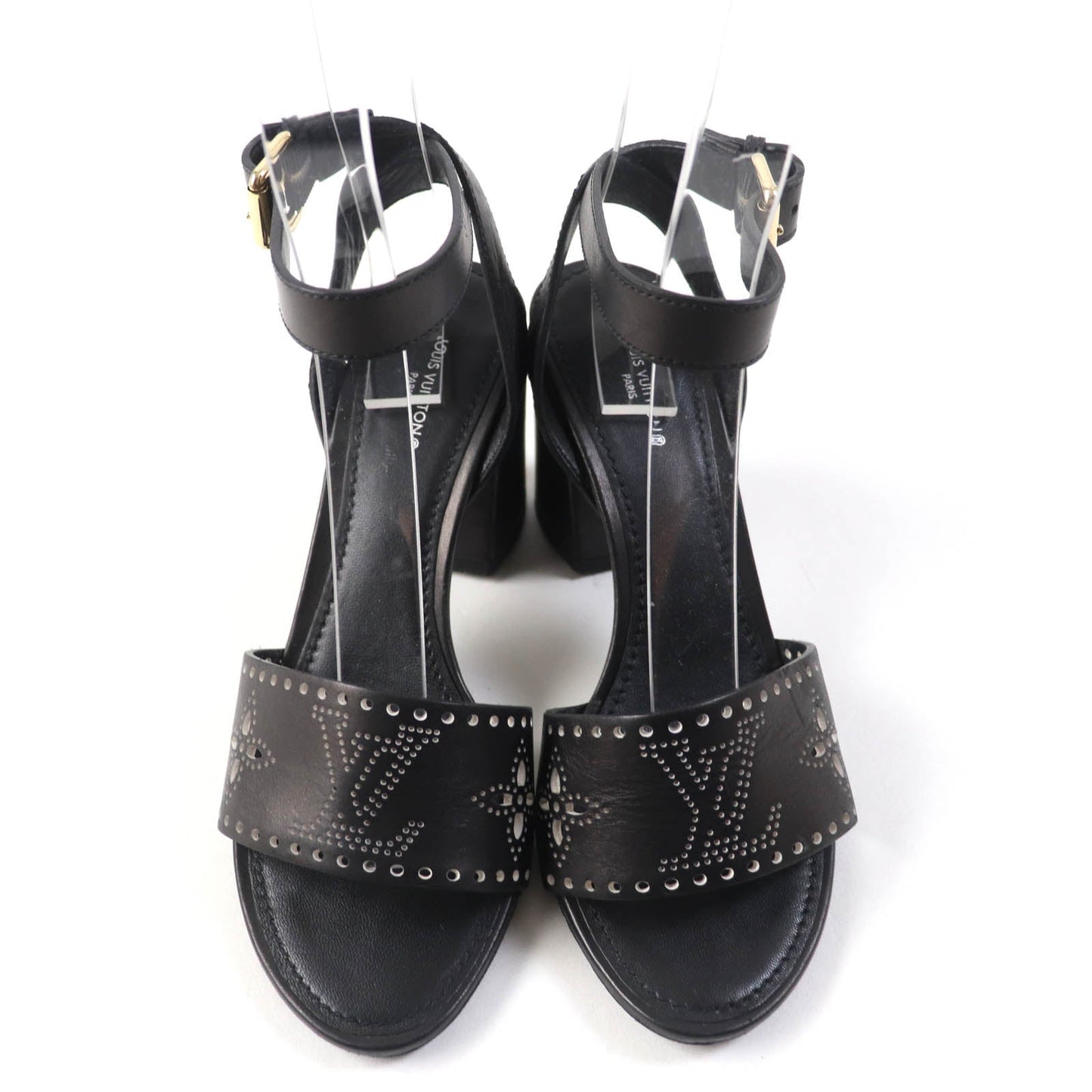 LOUIS VUITTON Sandals Main: Leather black horizon line Monogram Mahina Women 37