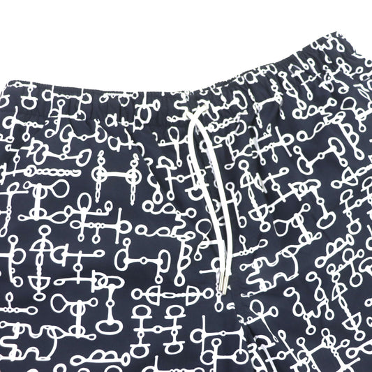 HERMES Shorts polyamide Dark Navy White BOXER LONG M