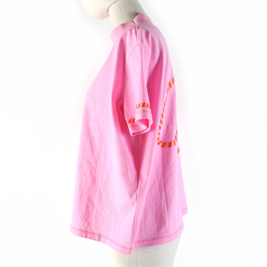 HERMES Short sleeve T-shirt 3E4621DL cotton pink cartouche 34