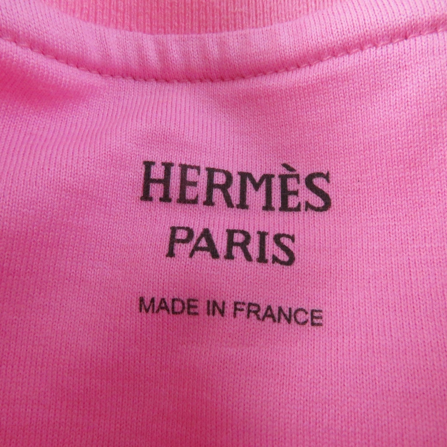 HERMES Short sleeve T-shirt 3E4621DL cotton pink cartouche 34