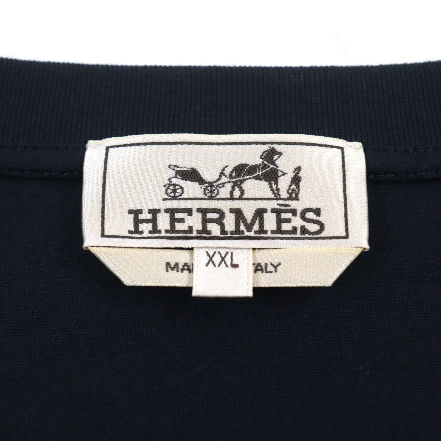 HERMES Short sleeve T-shirt cotton Navy type Poulp Watch XXL