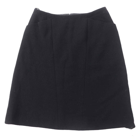 CHANEL skirt 97A P09690 Outer: 100% wool, Lining: 95% silk, Lining: 5% polyurethane black Women 36
