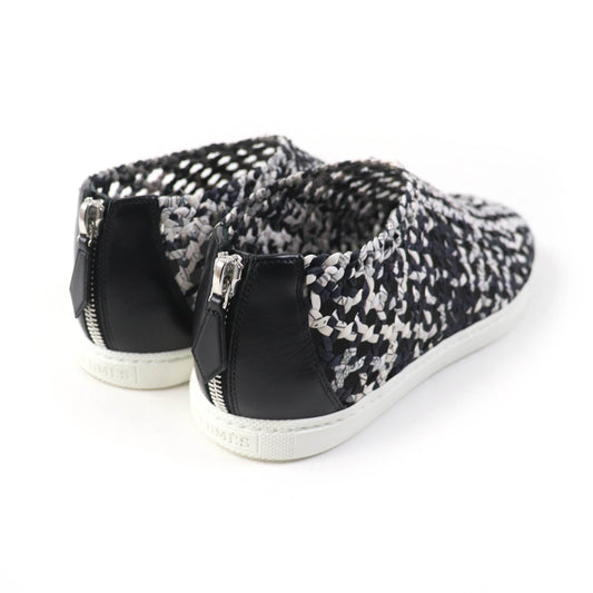 HERMES Slip-on Silk, Leather Black type Mesh sneakers Size unknown