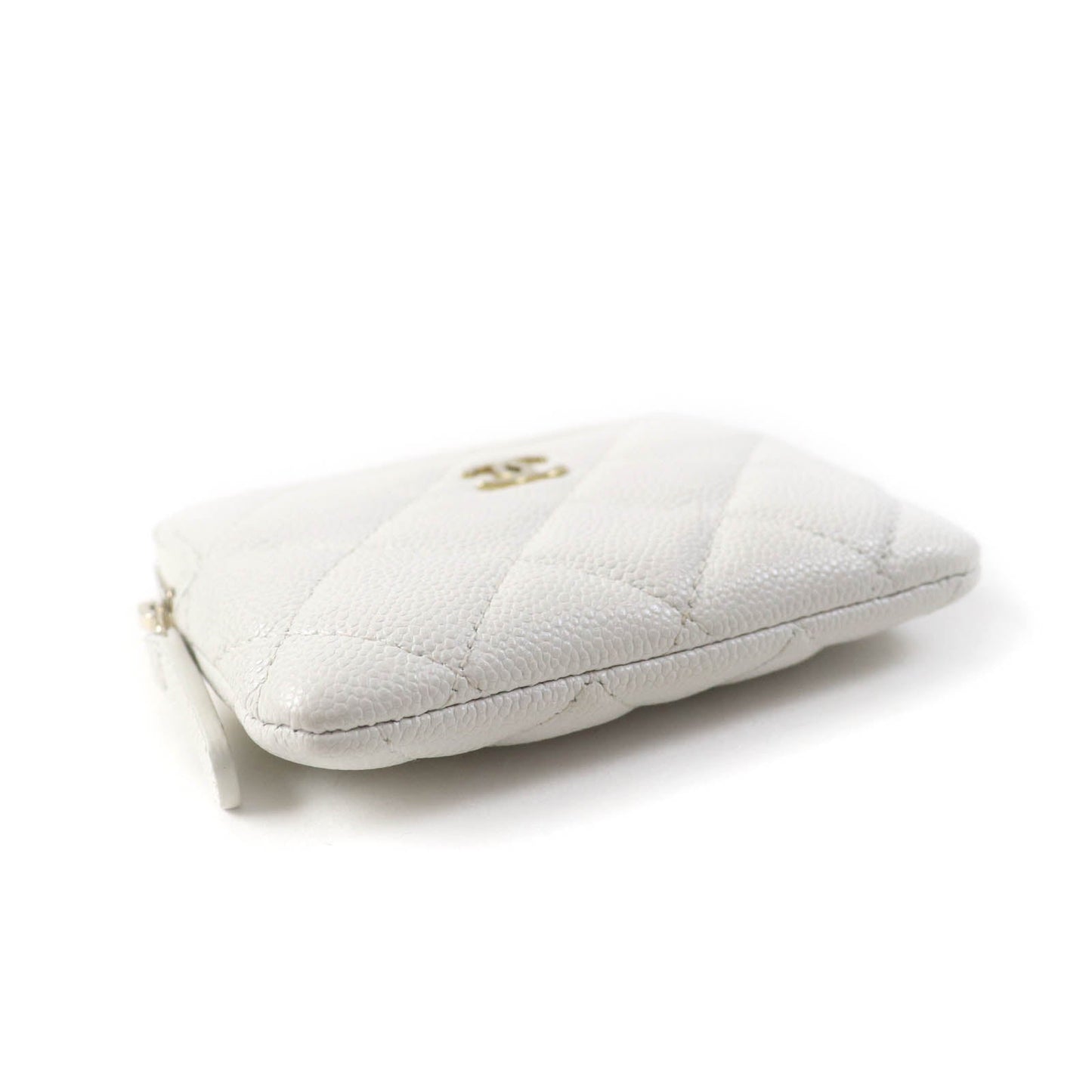 CHANEL Coin case AP2061 Caviar skin white Classic zip coin purse