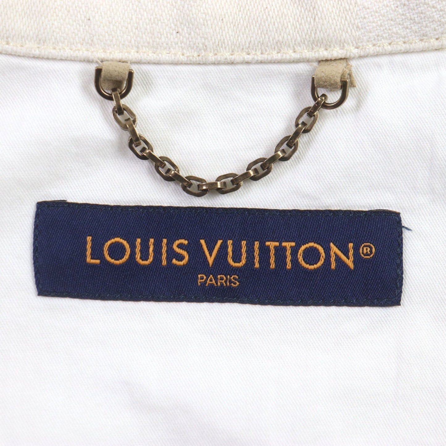 LOUIS VUITTON Denim Jacket 1AFQZO cotton light beige Damier S