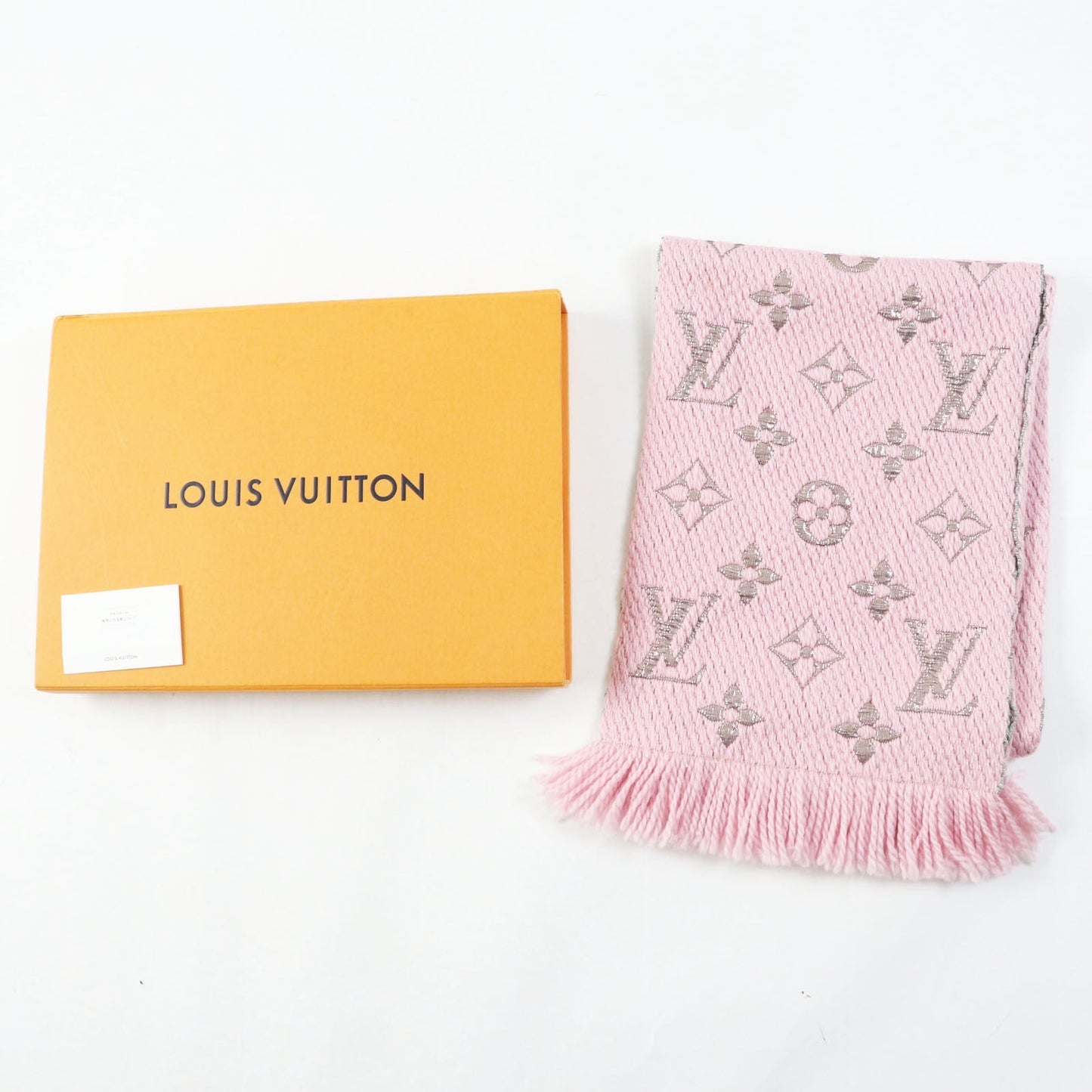 LOUIS VUITTON Scarf M70466 Main: 95% wool, Main: 3% silk, Main: 2% polyester Rose valerine Logo mania Women